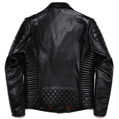 Oblique Zipper Leather Jacket