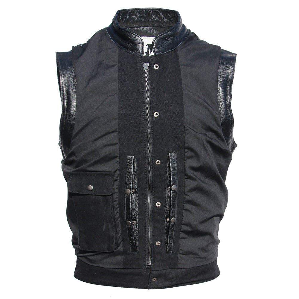 Genuine Leather Motorcycle Vest For Men deals 3XL /4XL